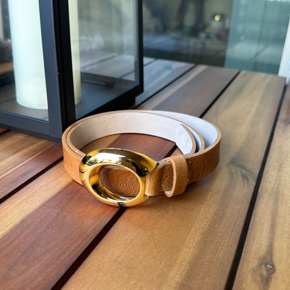 Streets ahead Tan Thin cracked Belt